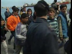 ITALY: BRINDISI: REFUGEES CONTINUE TO CROSS FROM ALBANIA News Clip