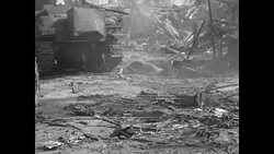 US troops assaulting Kwajalein Atoll in Marshall Islands during World War II News Clip