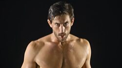 Athletic Male Boxing Slow-Motion Stock Footage