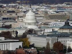 Aerial of Washington DC Stock Footage