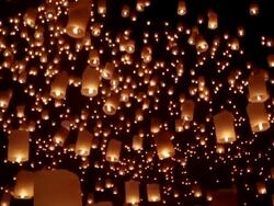 Yi Peng Loi Krathong Chiang Mai Thailand Stock Footage