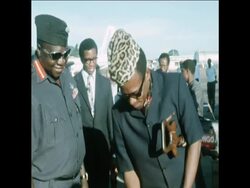 SYND 3 10 72 PRESIDENT MOBUTU OF ZAIRE ARRIVES TO ENTEBBE FOR A VISIT TO UGANDA News Clip