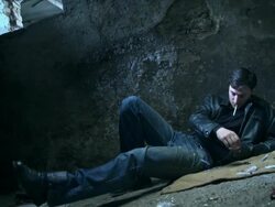 HD DOLLY: Drug Addict Man Smoking Cigarette Stock Footage