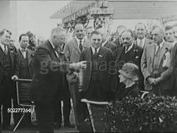Marie Curie with Herbert Hoover in 1929 in Washington, DC, and accepting the Gold Medal of the American College of Radiology in 1931 in Paris News Clip
