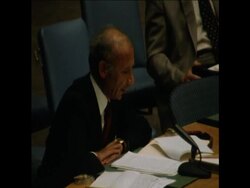 UNUSED 7 9 80 MALTESE DELEGATE SPEAKING AT THE UNITED NATIONS ABOUT DISPUTE WITH LIBYA News Clip