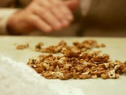 HD DOLLY: Preparing Walnuts Stock Footage