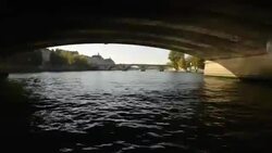 The Seine River is an important commercial waterway in the north of France. Stock Footage