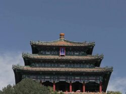WS Chinese Temple in Jing Shan Park / Beijing, China Stock Footage