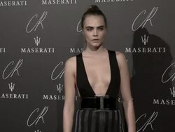 Cara Delevingne at CR Fashion Book Issue No.5 Launch Party by Carine Roitfeld and Stephen Gan Stock Footage