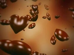 Falling chocolate hearts Stock Footage