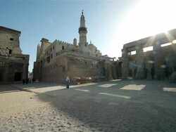 Abu El-haggag Mosque & Great Court Of Rameses Ii, Luxor Temple Stock Footage
