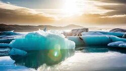 T/L Cloudscape over Jokulsarlon lagoon Stock Footage