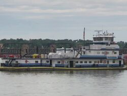 MS Boat standing in Mississippi river / Rock Island, Minnesota, United States Stock Footage