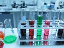 Test Tube in Chemistry Laboratory Stock Footage