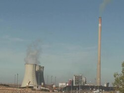 Coal-burning power plant Stock Footage