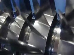 Jet engine turbine cut open video Stock Footage