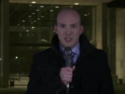 HD: Financial Journalist On Location Stock Footage