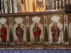 Vagharshapat, Echmiadzin cathedral, interior view Stock Footage