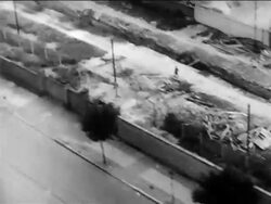 B/W 1961 AERIAL Berlin divided by Berlin Wall / Cold War / Germany / newsreel Stock Footage