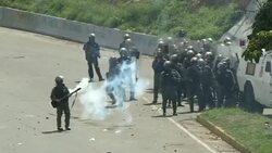 CLEAN : Opposition demonstrators in Caracas clash with security forces News Clip