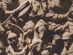 Roman empire battle bas relief Stock Footage