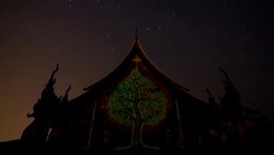 Stars moving in the night at temple. Stock Footage