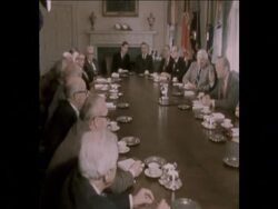 SYND 27 11 74 FORD BRIEFS CONGRESSMEN ON SALT TALKS News Clip