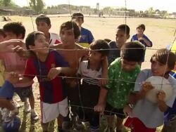 MS Shot of group of kids on football ground / Buenos Aires, Argentina Stock Footage