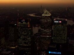 London City skyline at night, aerial views News Clip
