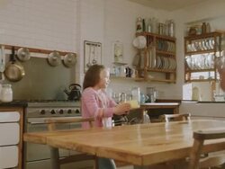 MS TS Shot of Daddy & daughter in kitchen getting ingredients reading of list / London, United Kingdom  Stock Footage