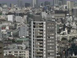 WS PAN View of Buildings in Tokyo / Madagascar Stock Footage