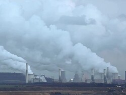 WS T/L View of Coal power stations / Grevenbroich, North Rhine-Westphalia, Germany Stock Footage