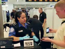 TSA Demonstrates New Screening Program At Miami International Airport Stock Footage