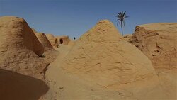 Petrified sand dunes at Debebcha near Bechri, Kebili / Tunisia Stock Footage