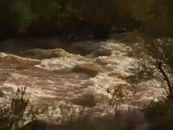 winter flood in the jordan river Stock Footage