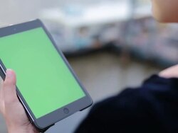 Chroma key in tablet Stock Footage