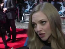 INTERVIEW: Amanda Seyfried on being in London, running in heels, Halloween, Blonde or Brunette at the In Time: UK Premiere at London England. (Footage by WireImage Video/Getty Images Entertainment Video) Stock Footage