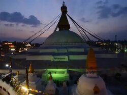 Boudhanath Stupa in the Kathmandu valley, Nepal Stock Footage