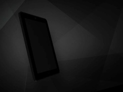 Fly-in animations of a tablet with alpha channel. Black version Stock Footage
