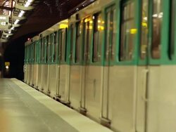 Departing metro train Stock Footage