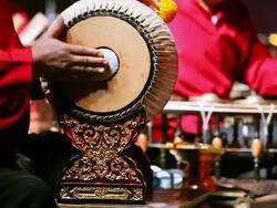 musicians play Thai style drum Stock Footage