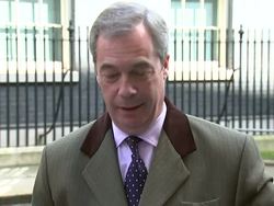 Nigel Farage Returns Government EU Leaflet to Downing Street News Clip