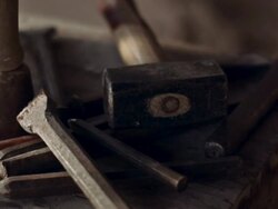 Stonemason tools Stock Footage