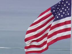 MS AERIAL Shot of Flag waving of Fort Sumter National Monument / South Carolina, United States Stock Footage