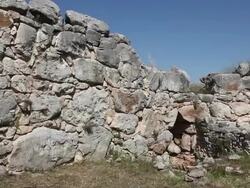 Tyrins, Mycenaean walls in the lower citadel Stock Footage