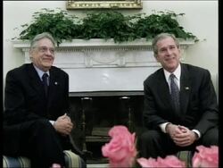 Brazilian President Cardoso meets Bush at White House. News Clip