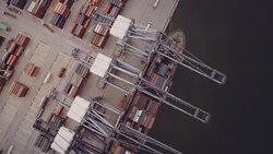 Aerial View of Industrial port Stock Footage