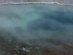 Geyser Hole Filled of Boiling Water Before Eruption, Iceland. Stock Footage