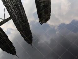 HD VIdeo of Petronas towers reflection Stock Footage