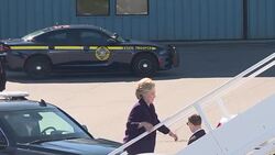 CLEAN : Hillary Clinton heads to post debate rallies News Clip